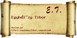 Egyházy Tibor névjegykártya